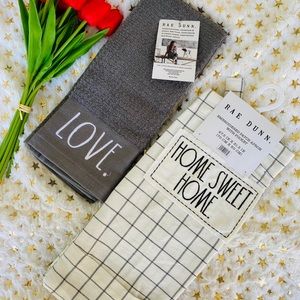 Embroidered apron and 2 kitchen towels love/family